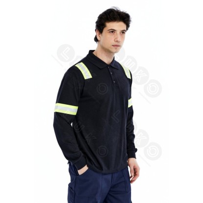Alev Almaz T-Shirt Polo Yaka - Lacivert